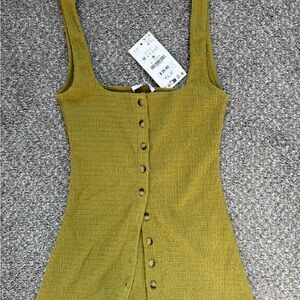 Zara Mustard Button-Down Women's Blouse